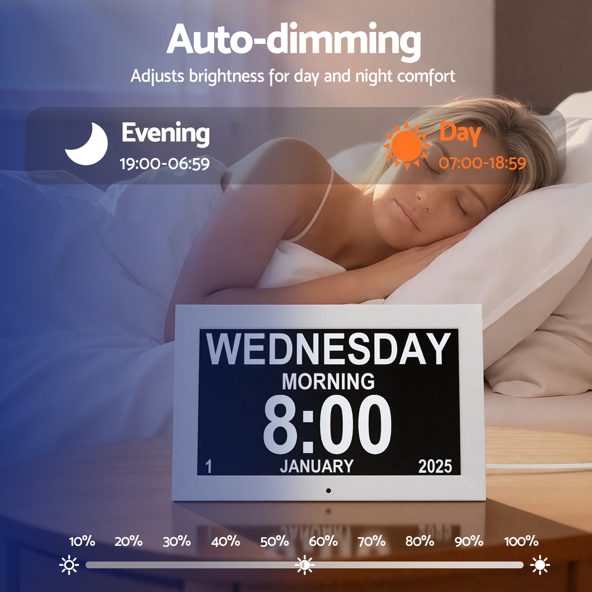 Artiss 10" Digital Day Clock White