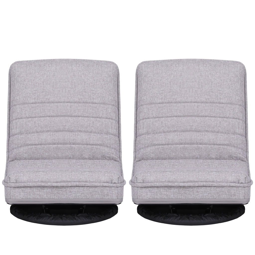 Artiss 2 Swivel Floor Chair 360 Adjustable Foldable Lounge Seat Floor Sofa Chair Grey