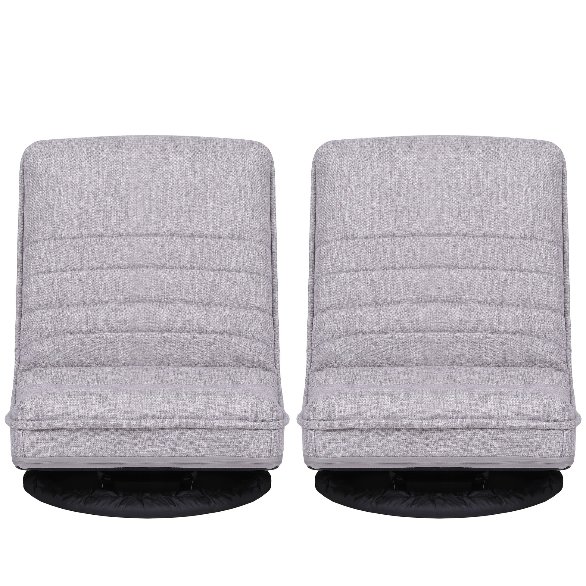 Artiss 2 Swivel Floor Chair 360 Adjustable Foldable Lounge Seat Floor Sofa Chair Grey