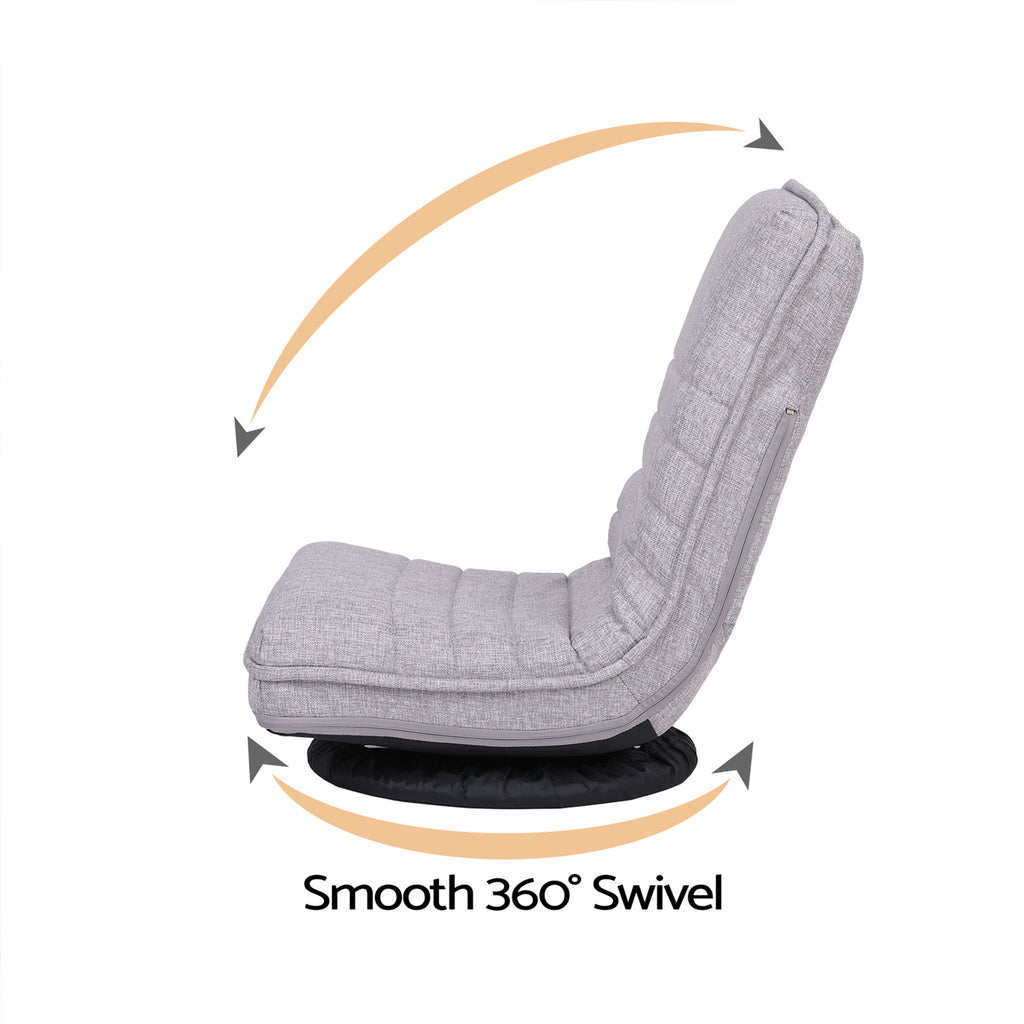 Artiss 2 Swivel Floor Chair 360 Adjustable Foldable Lounge Seat Floor Sofa Chair Grey