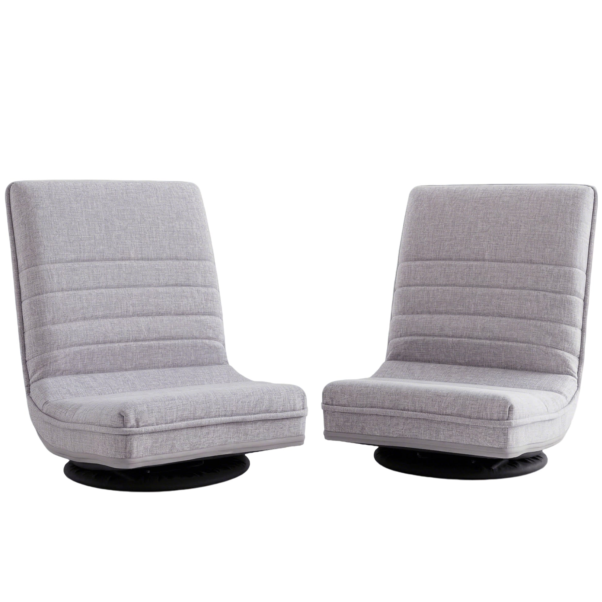 Artiss 2 Swivel Floor Chair 360 Adjustable Foldable Lounge Seat Floor Sofa Chair Grey