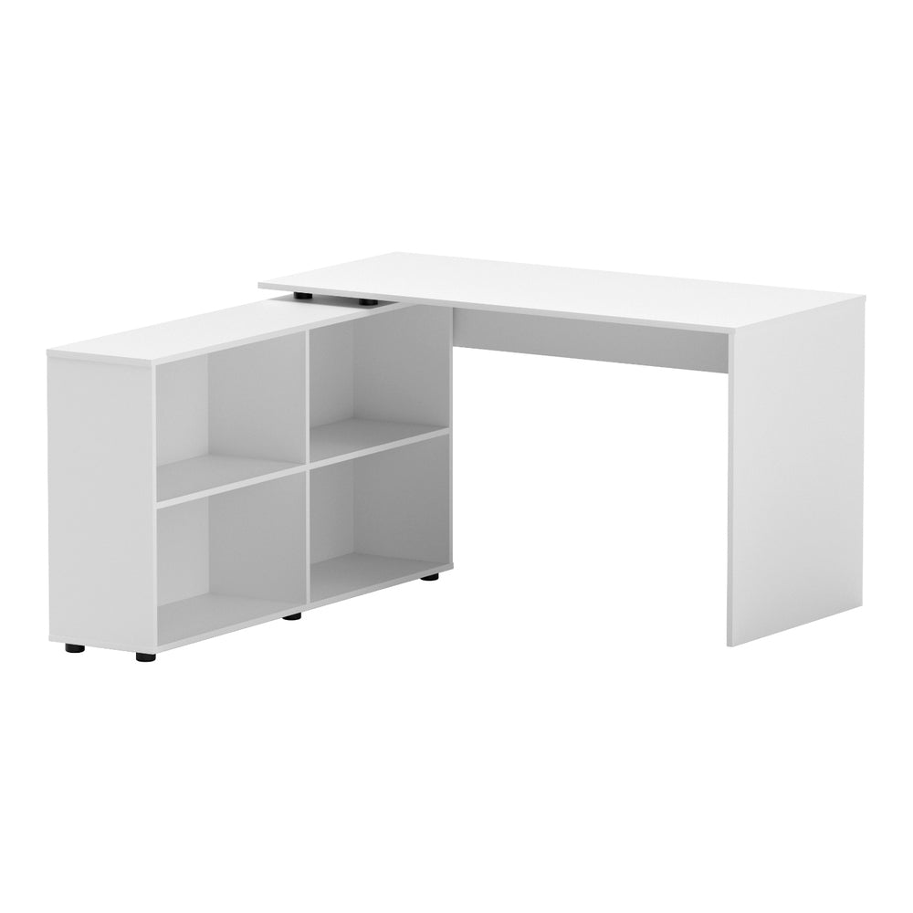 Artiss Computer Desk with Swivelling Bookshelf White 130CM