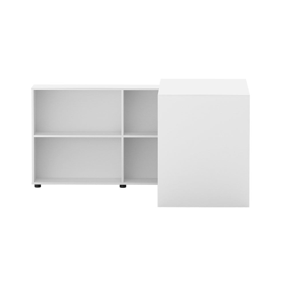 Artiss Computer Desk with Swivelling Bookshelf White 130CM