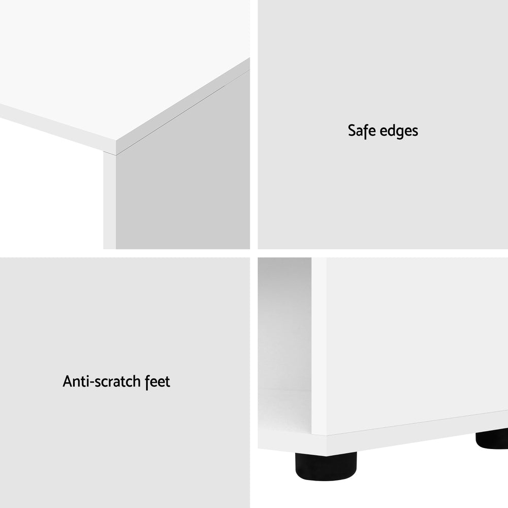 Artiss Computer Desk with Swivelling Bookshelf White 130CM