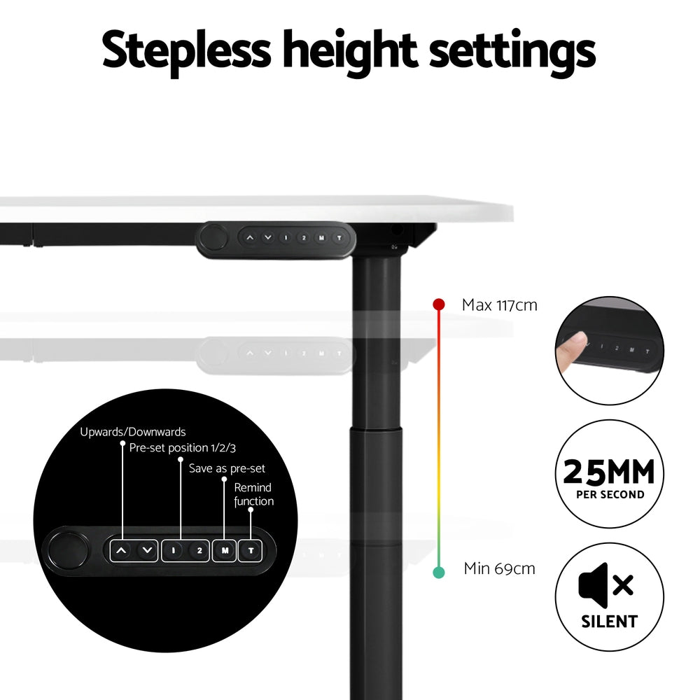 Artiss Standing Desk Motorised Electric Dual Motor 120CM White