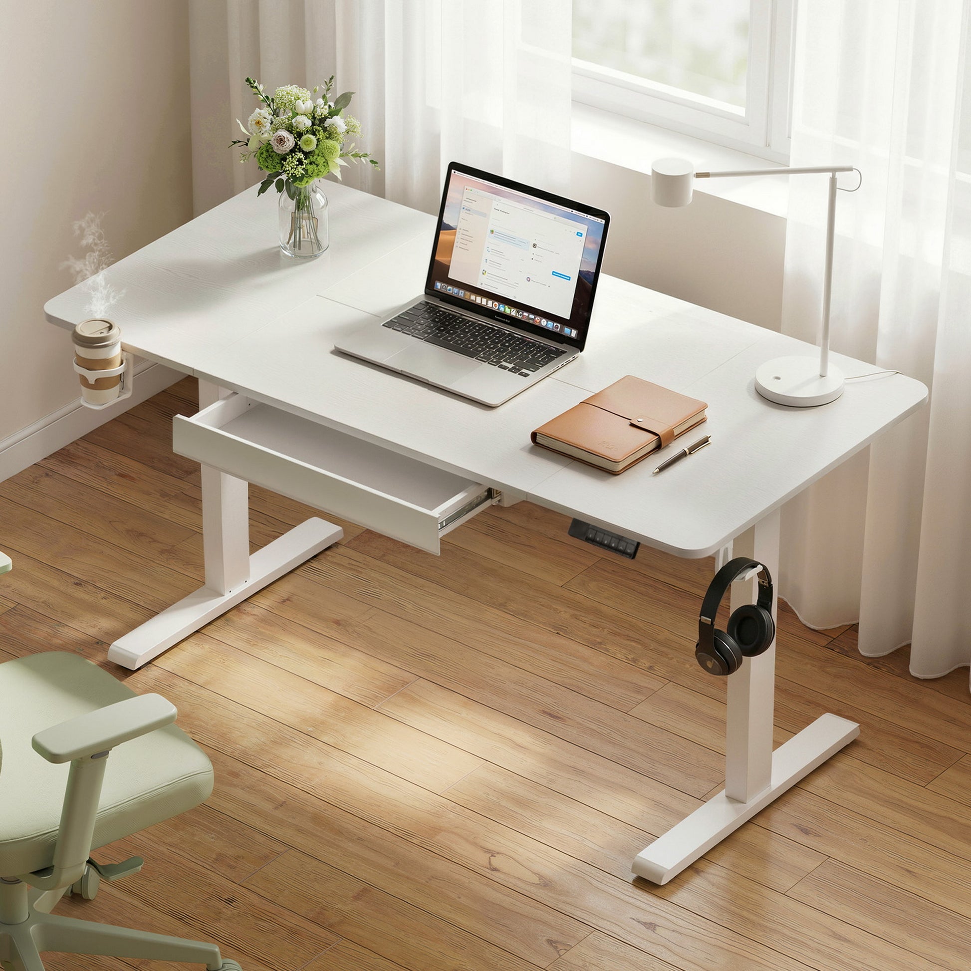 Artiss Electric Standing Desk 140cm Adjustable Height Motorised with Desk Drawer