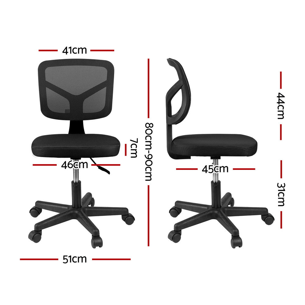 Artiss Armless Office Chair Black