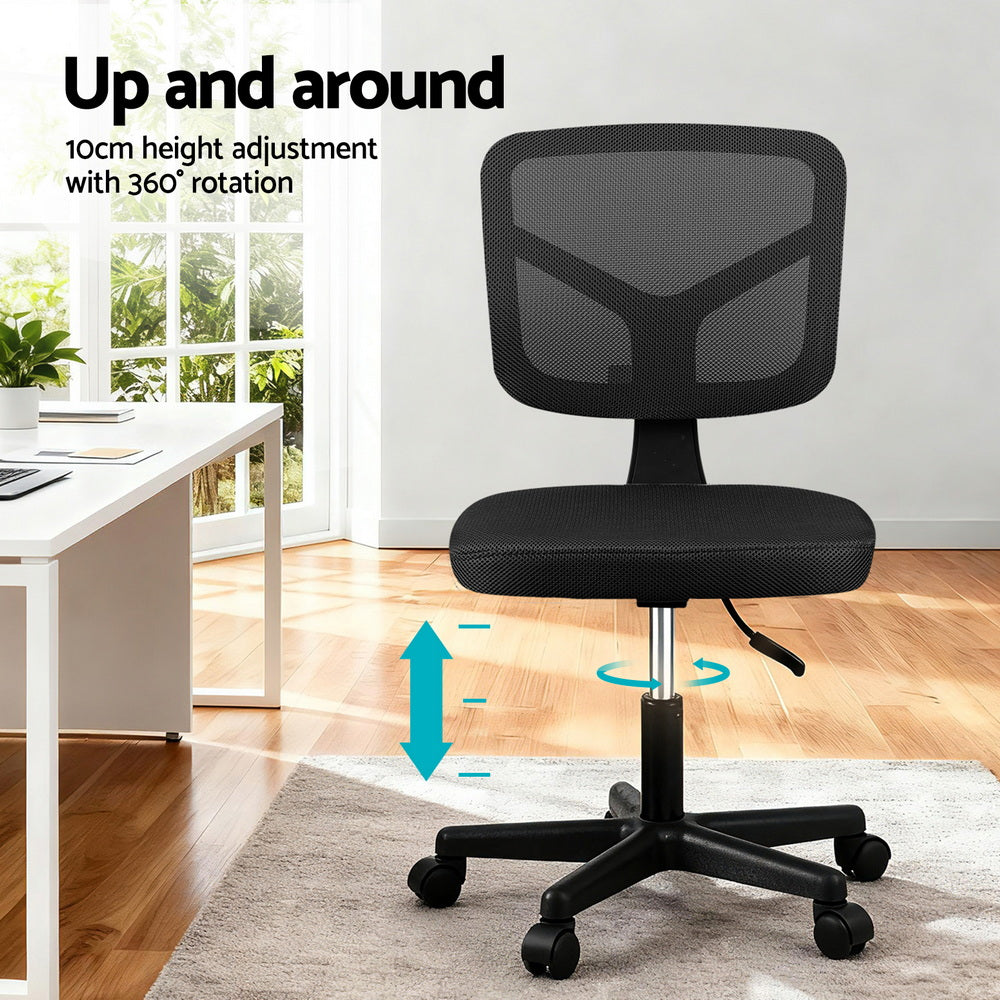 Artiss Armless Office Chair Black