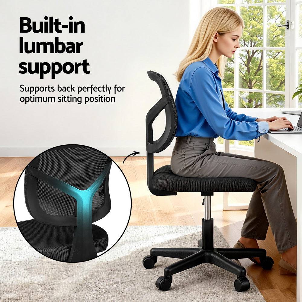 Artiss Armless Office Chair Black