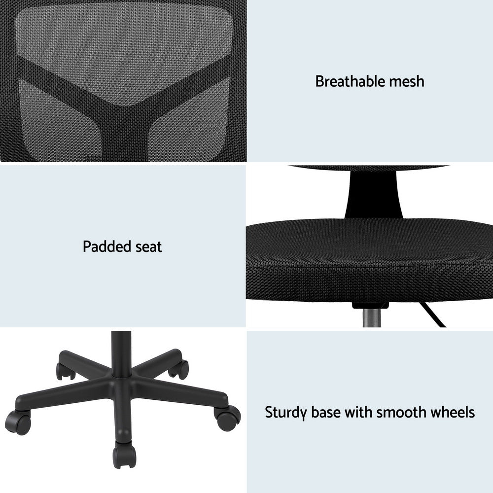 Artiss Armless Office Chair Black