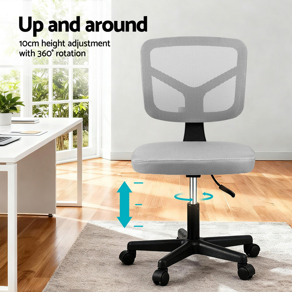 Artiss Armless Ergonomic Office Chair Grey