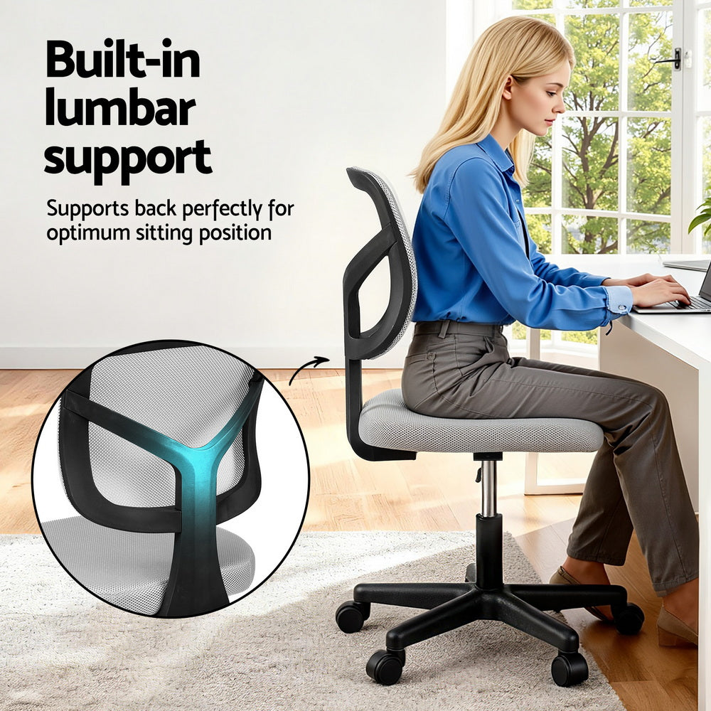 Artiss Armless Ergonomic Office Chair Grey