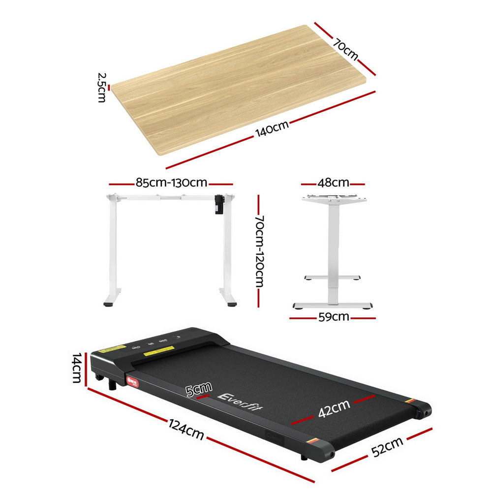 Artiss Electric Treadmill with 140cm Automatic Standing Desk Walking Pad 400mm