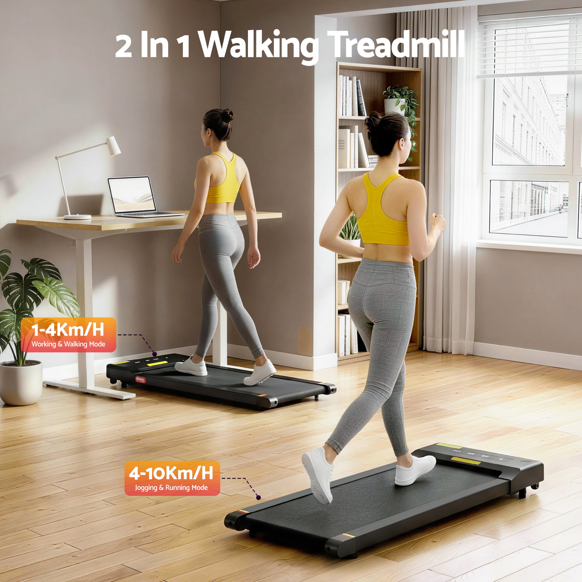 Everfit Under Desk Electric Walking Pad 400mm Black