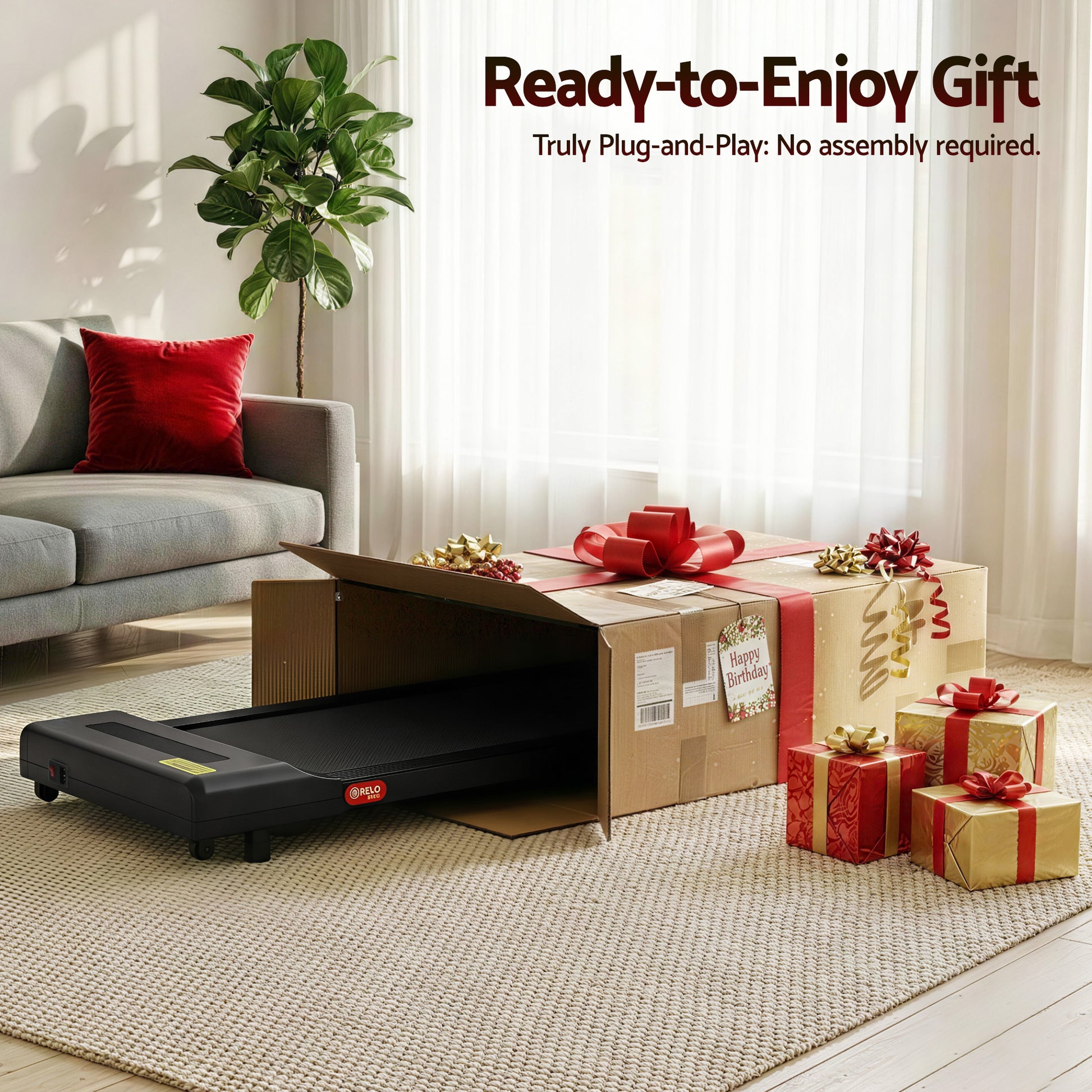 Everfit Under Desk Electric Walking Pad 400mm Black