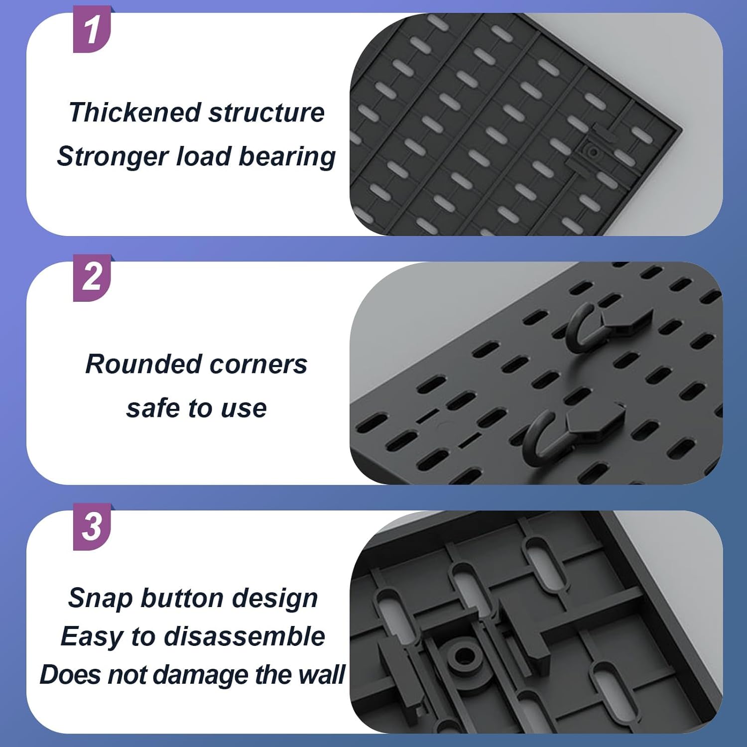 CARLA HOME 2 Pack Desk Pegboard Organizer Kit  with Hooks, Tray & Mount Ideal for Office, Gaming Setup & Home Workspace Organization (Black)