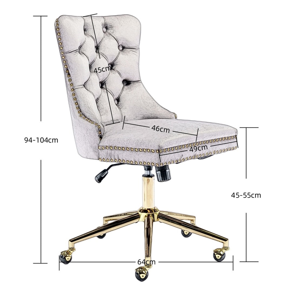 Velvet Home Office Chair - Black