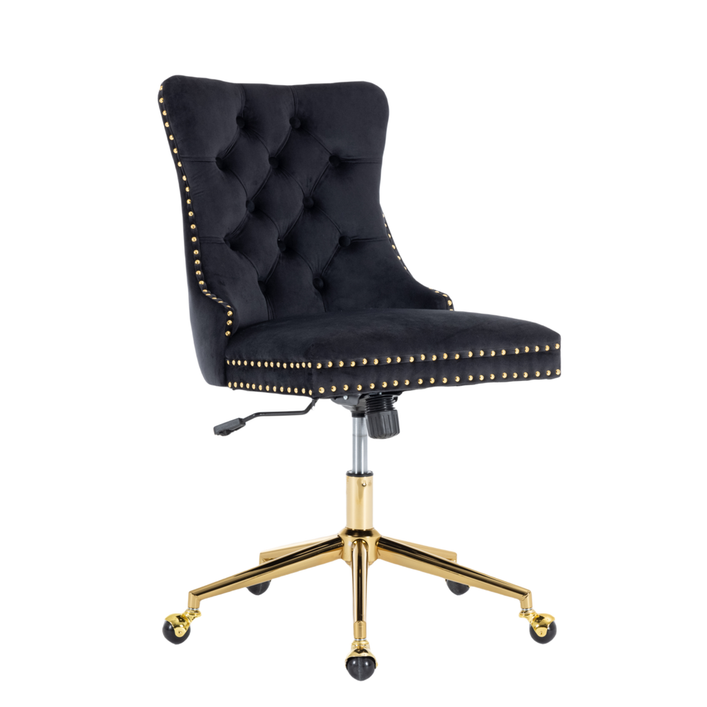 Velvet Home Office Chair - Black