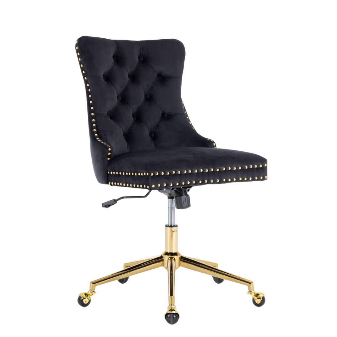 Velvet Home Office Chair - Black