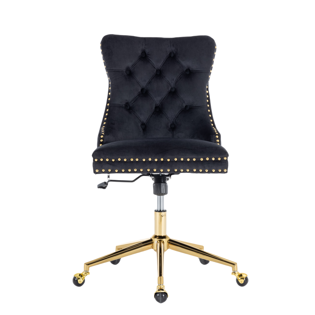 Velvet Home Office Chair - Black