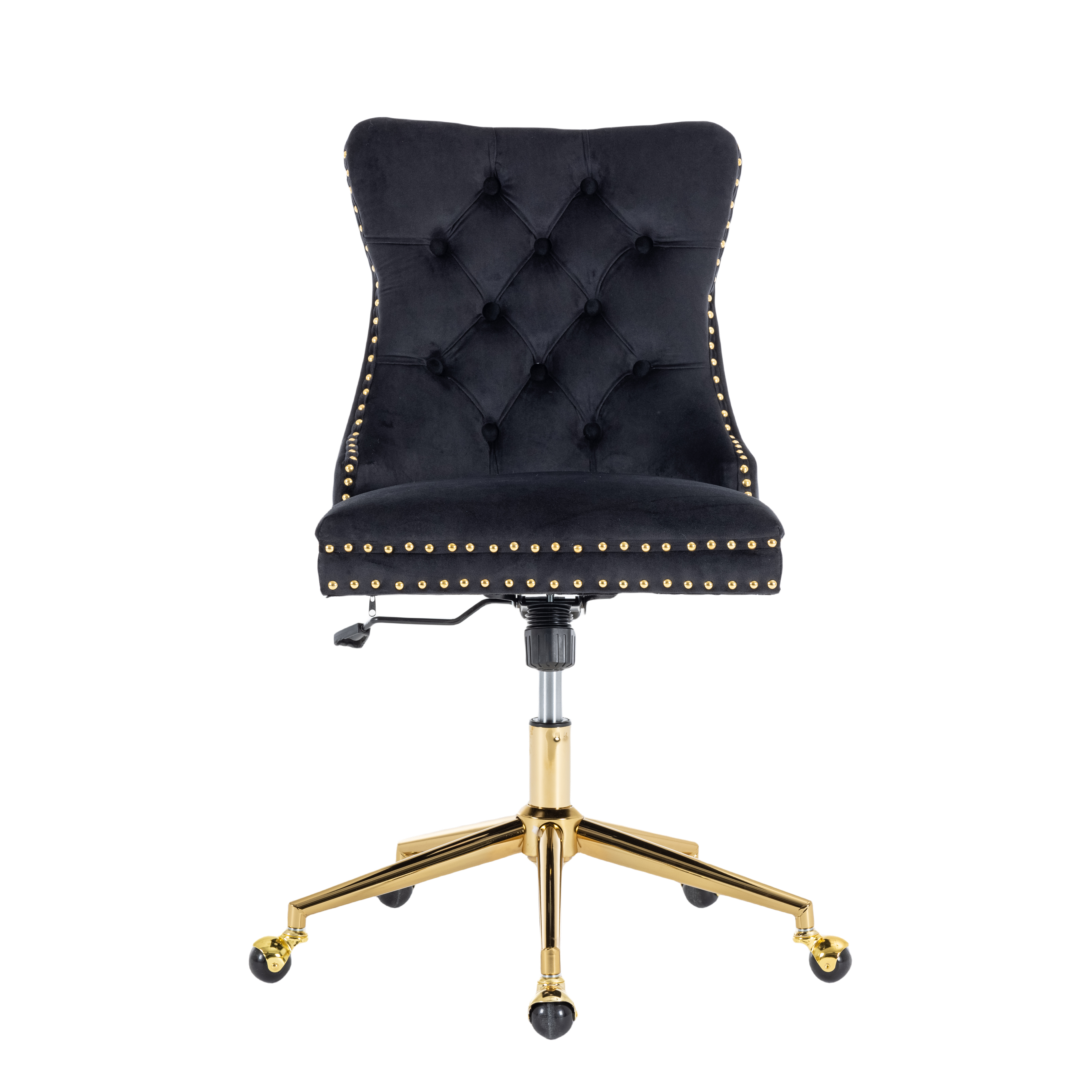 Velvet Home Office Chair - Black