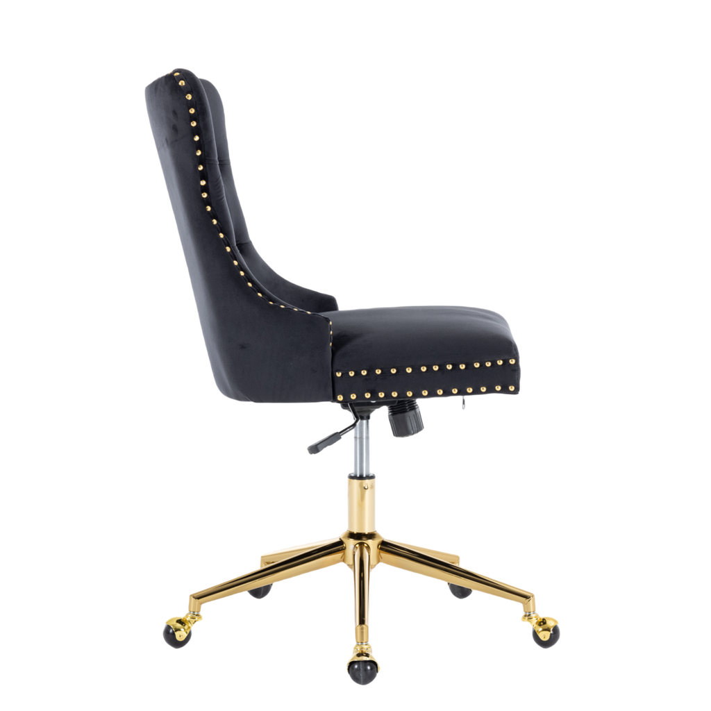Velvet Home Office Chair - Black