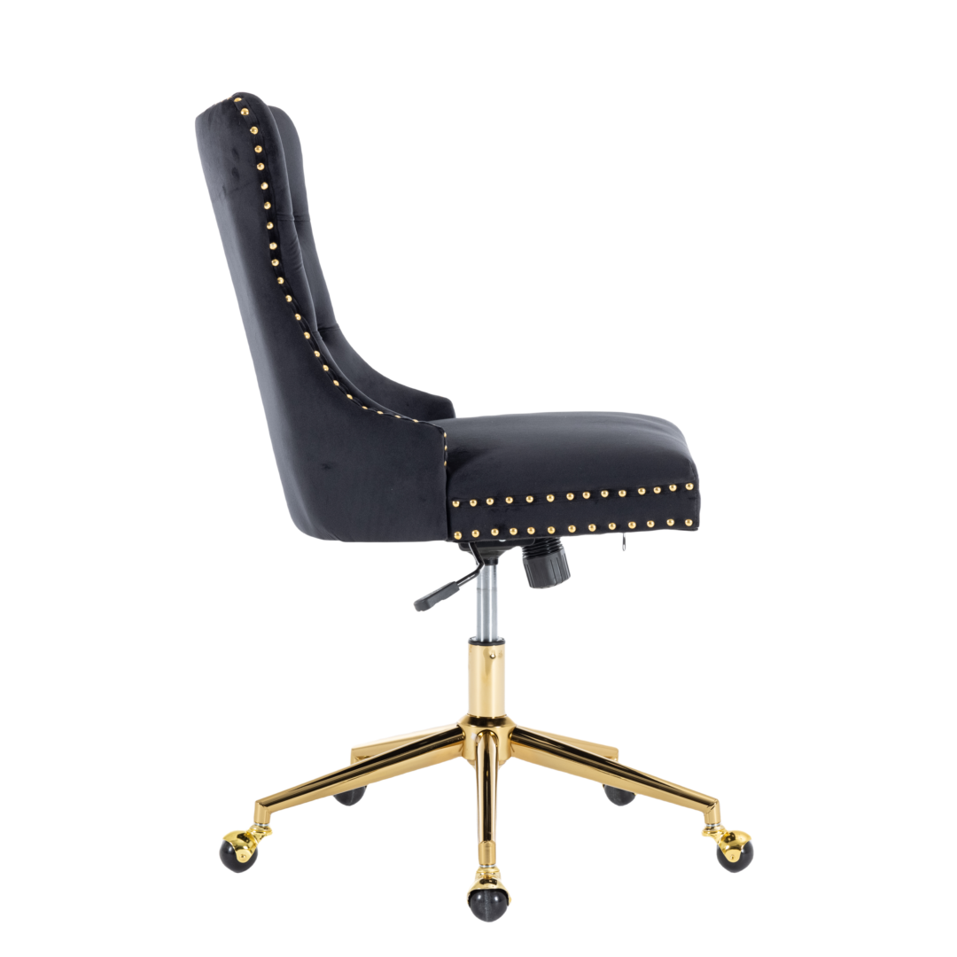 Velvet Home Office Chair - Black