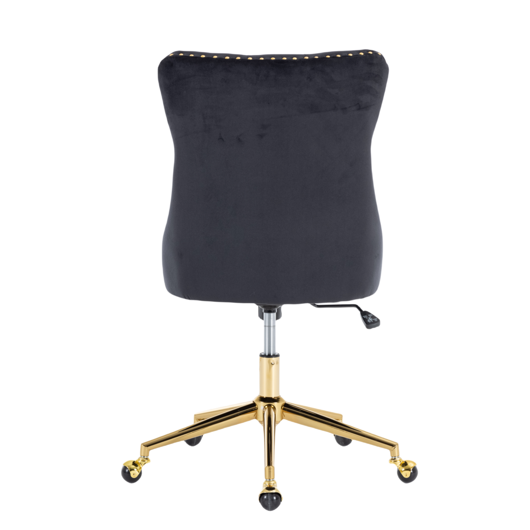 Velvet Home Office Chair - Black