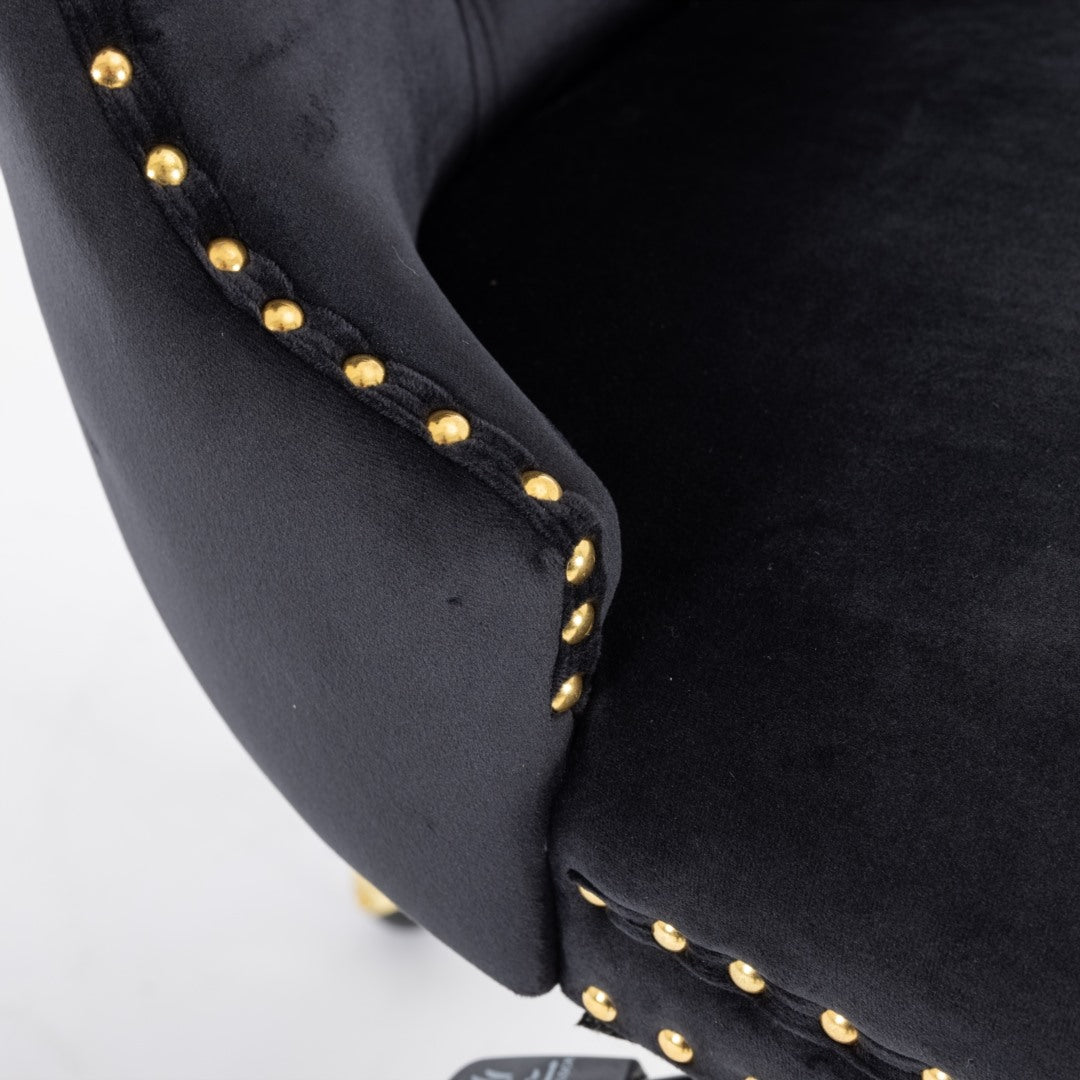 Velvet Home Office Chair - Black