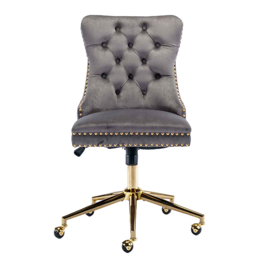 Velvet Home Office Chair - Grey