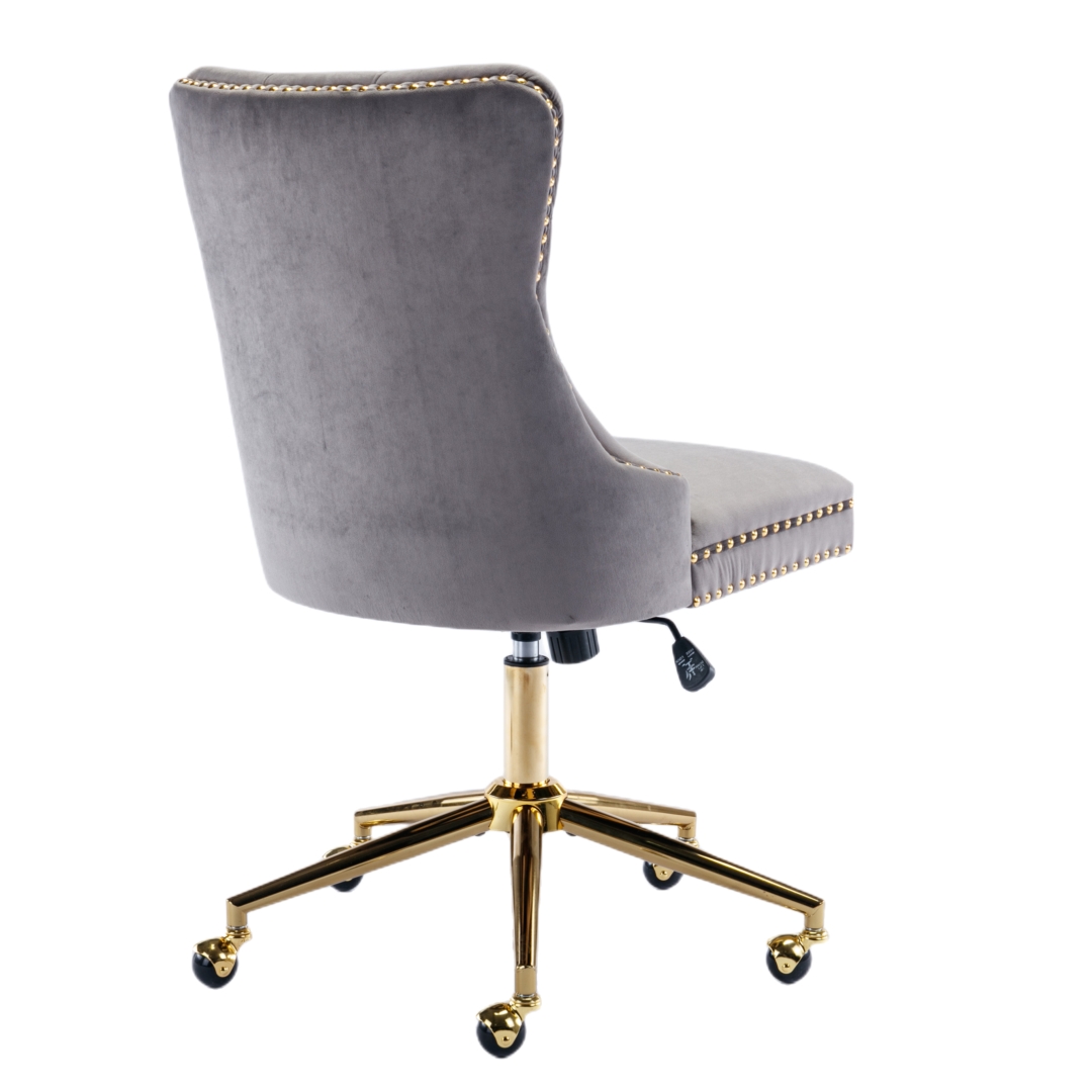 Velvet Home Office Chair - Grey