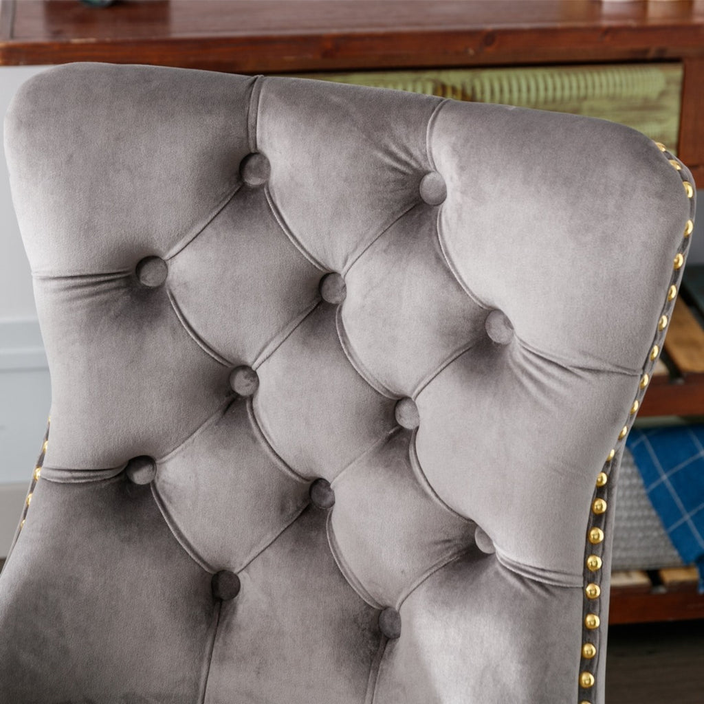 Velvet Home Office Chair - Grey
