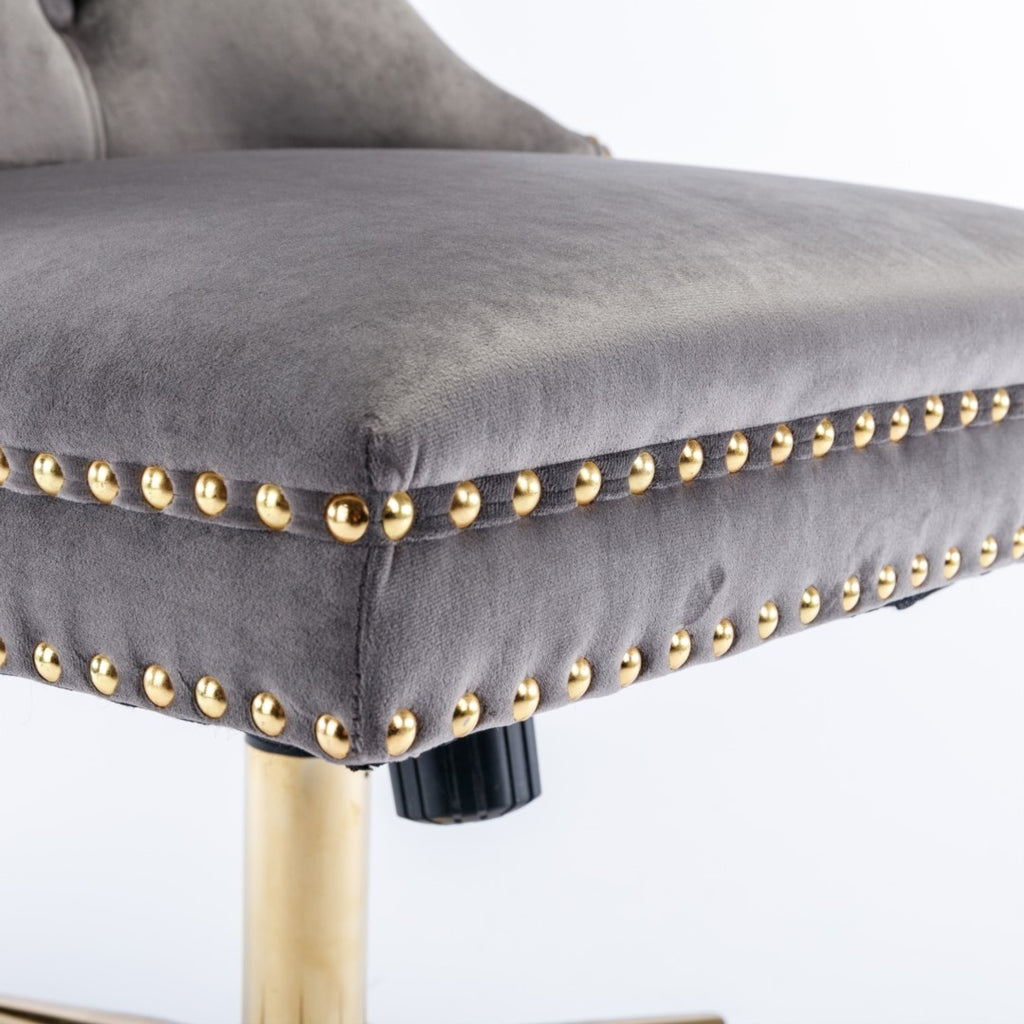 Velvet Home Office Chair - Grey