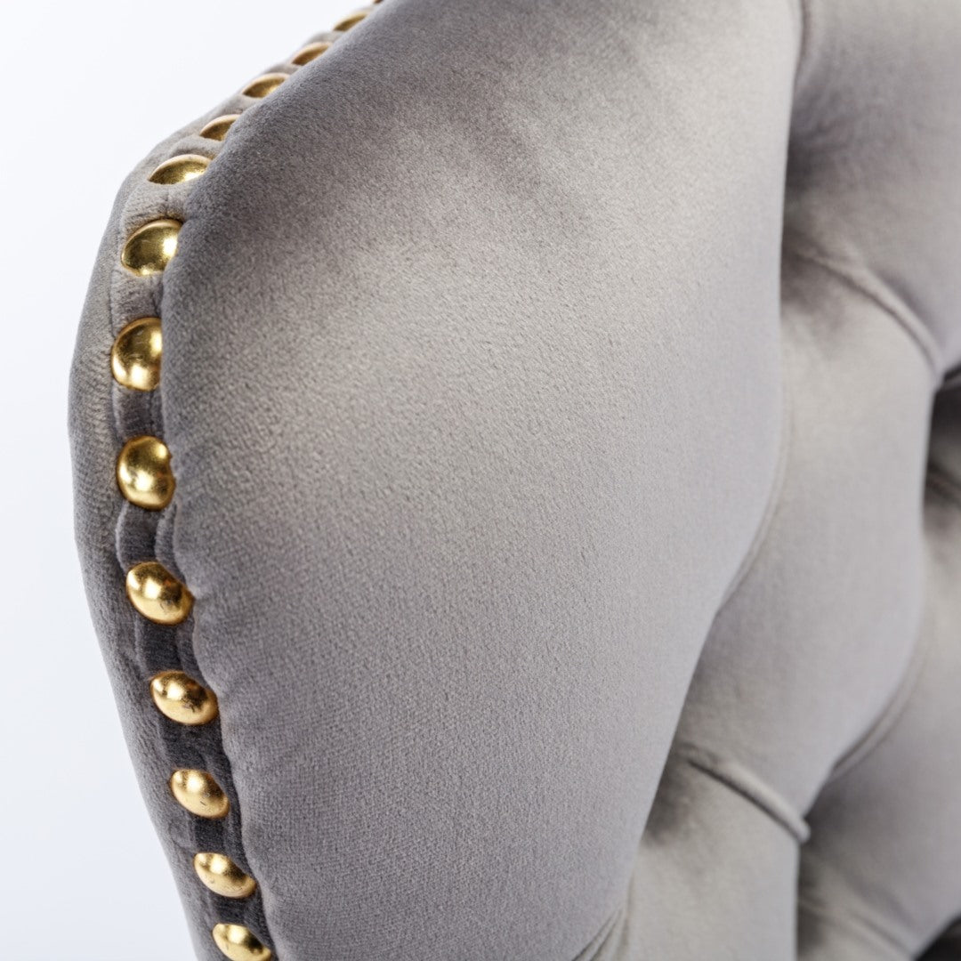 Velvet Home Office Chair - Grey