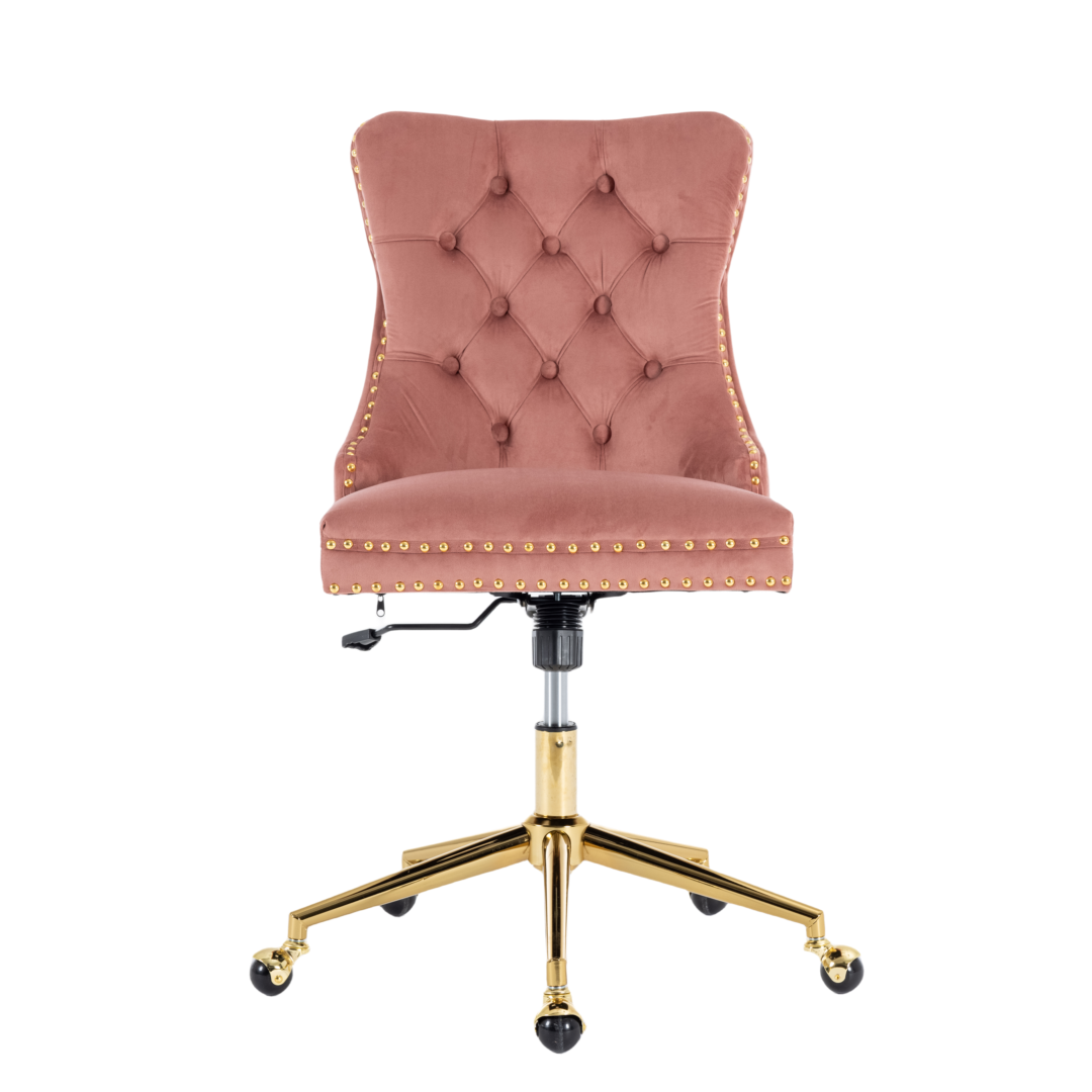 Velvet Home Office Chair - Pink