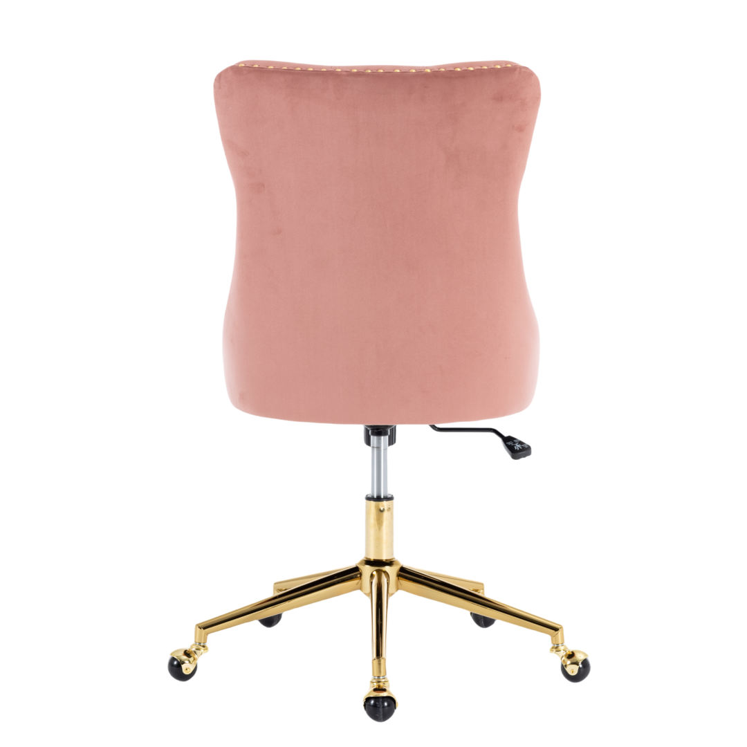 Velvet Home Office Chair - Pink