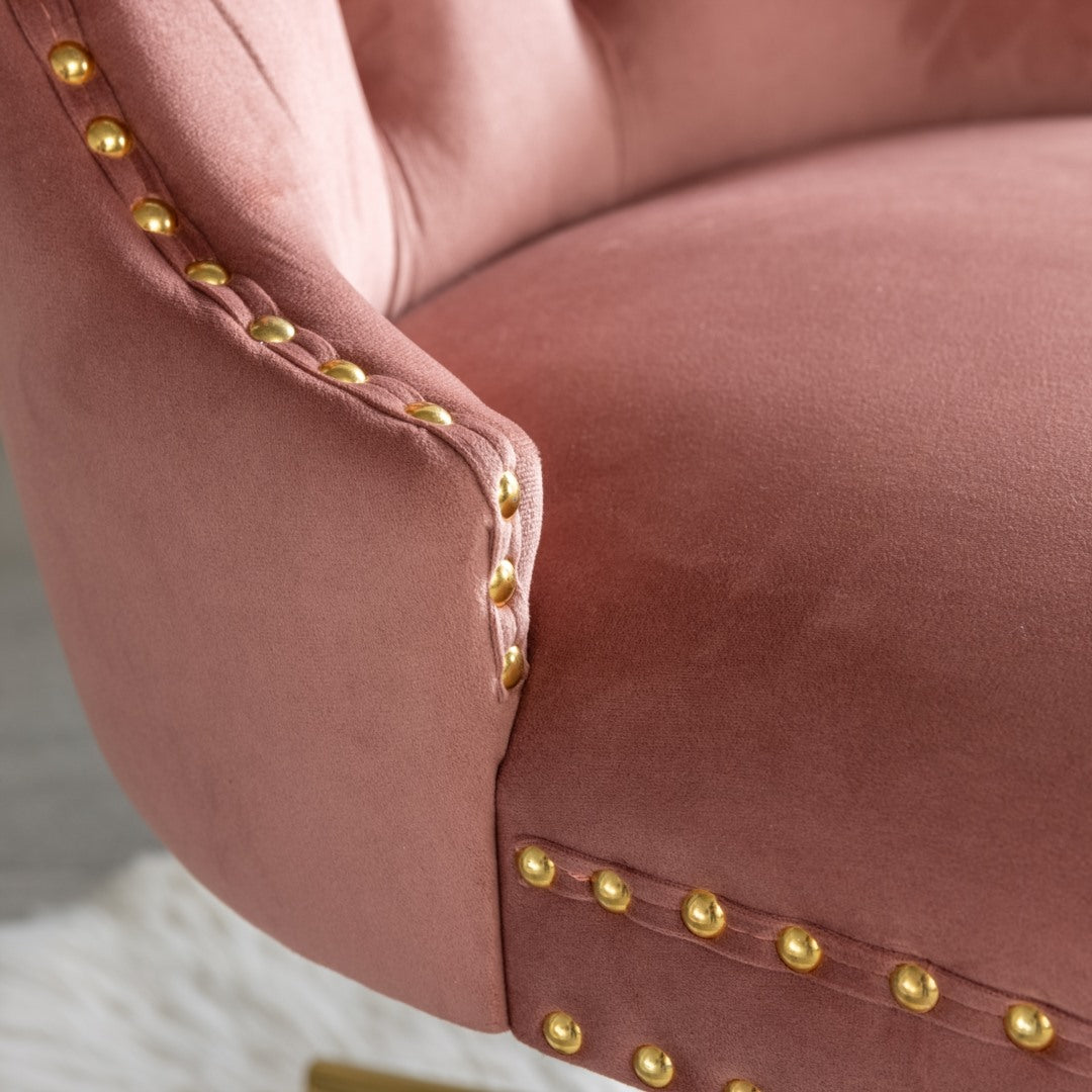 Velvet Home Office Chair - Pink