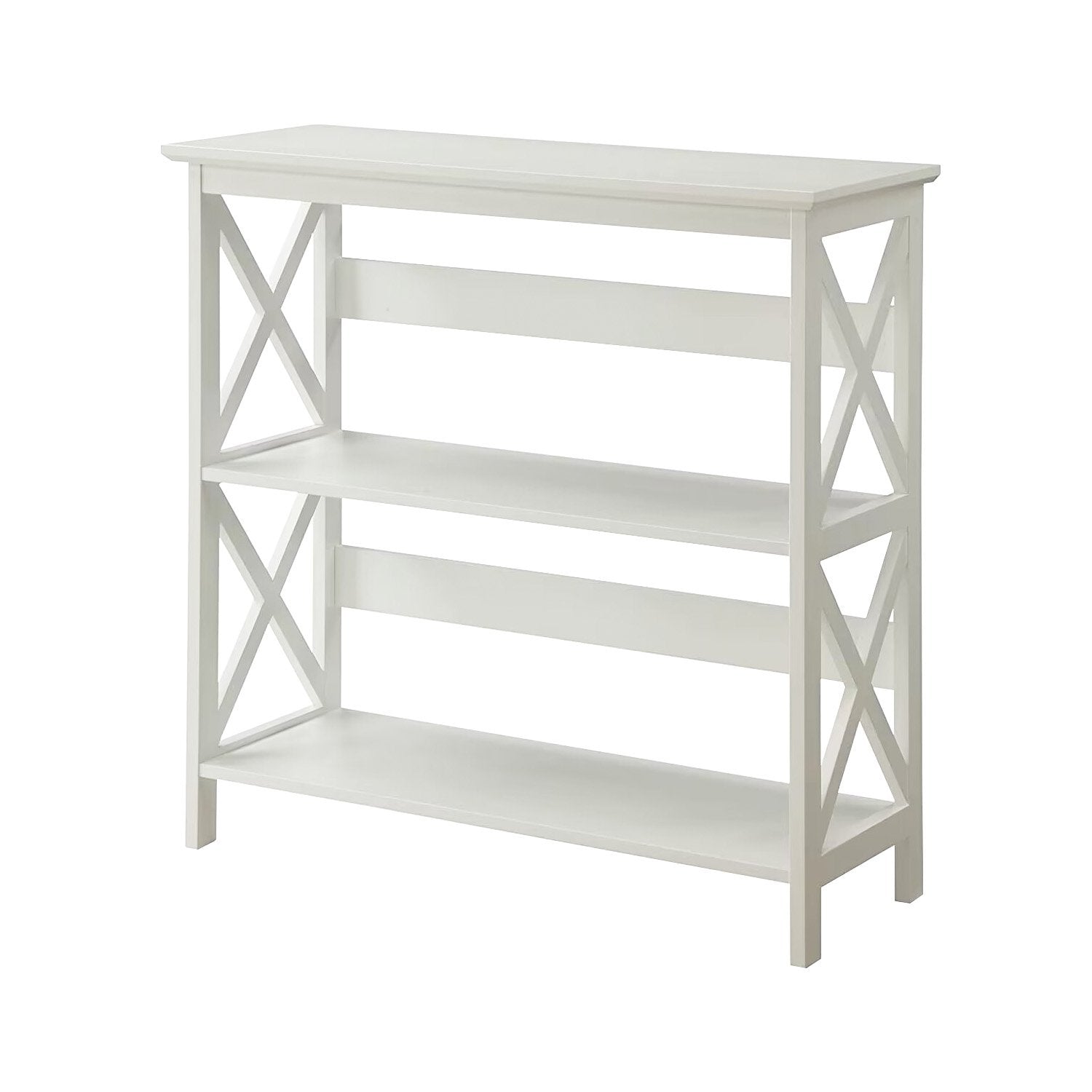 Sarantino Lucas 3-Tier Bookshelf Display Rack in White