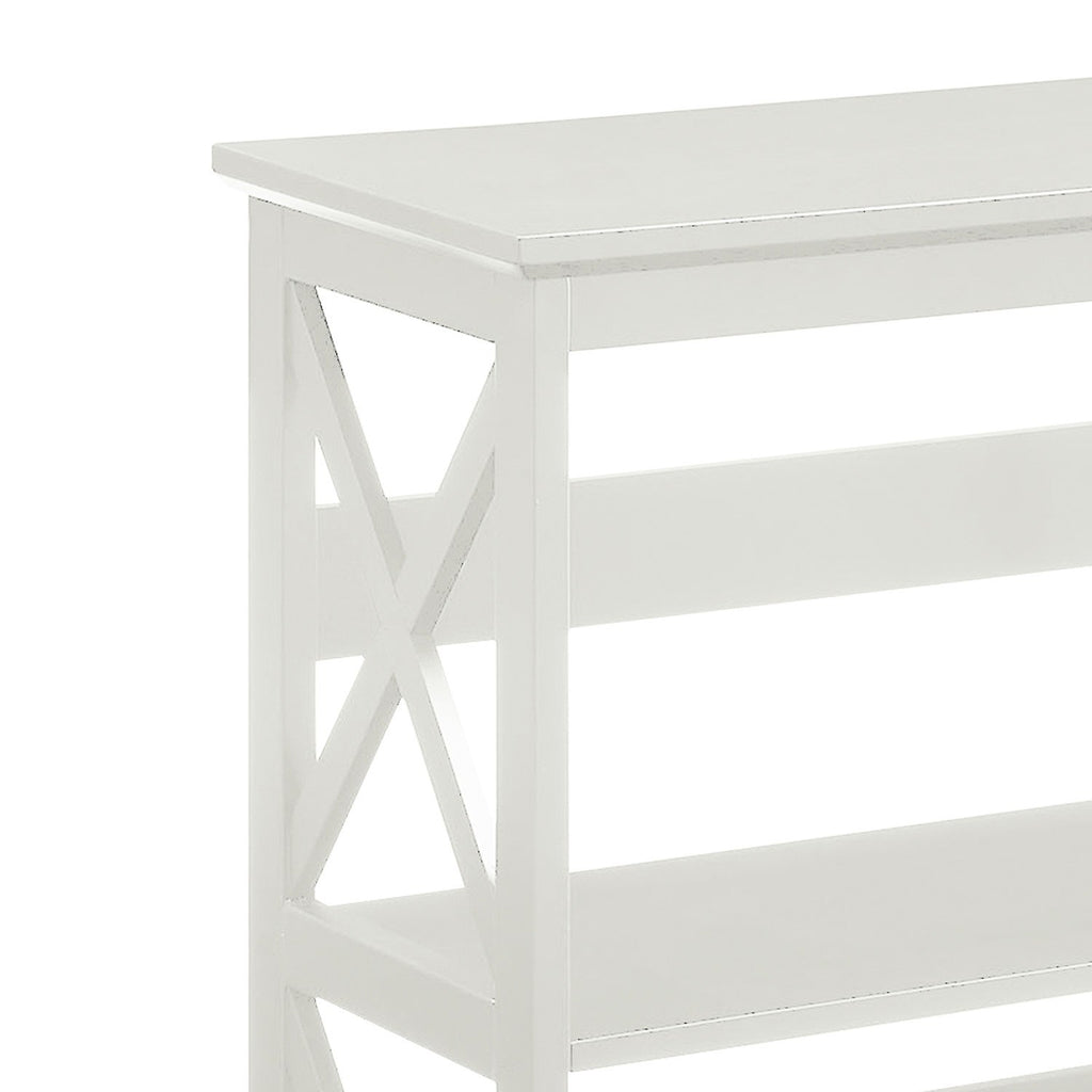 Sarantino Lucas 3-Tier Bookshelf Display Rack in White