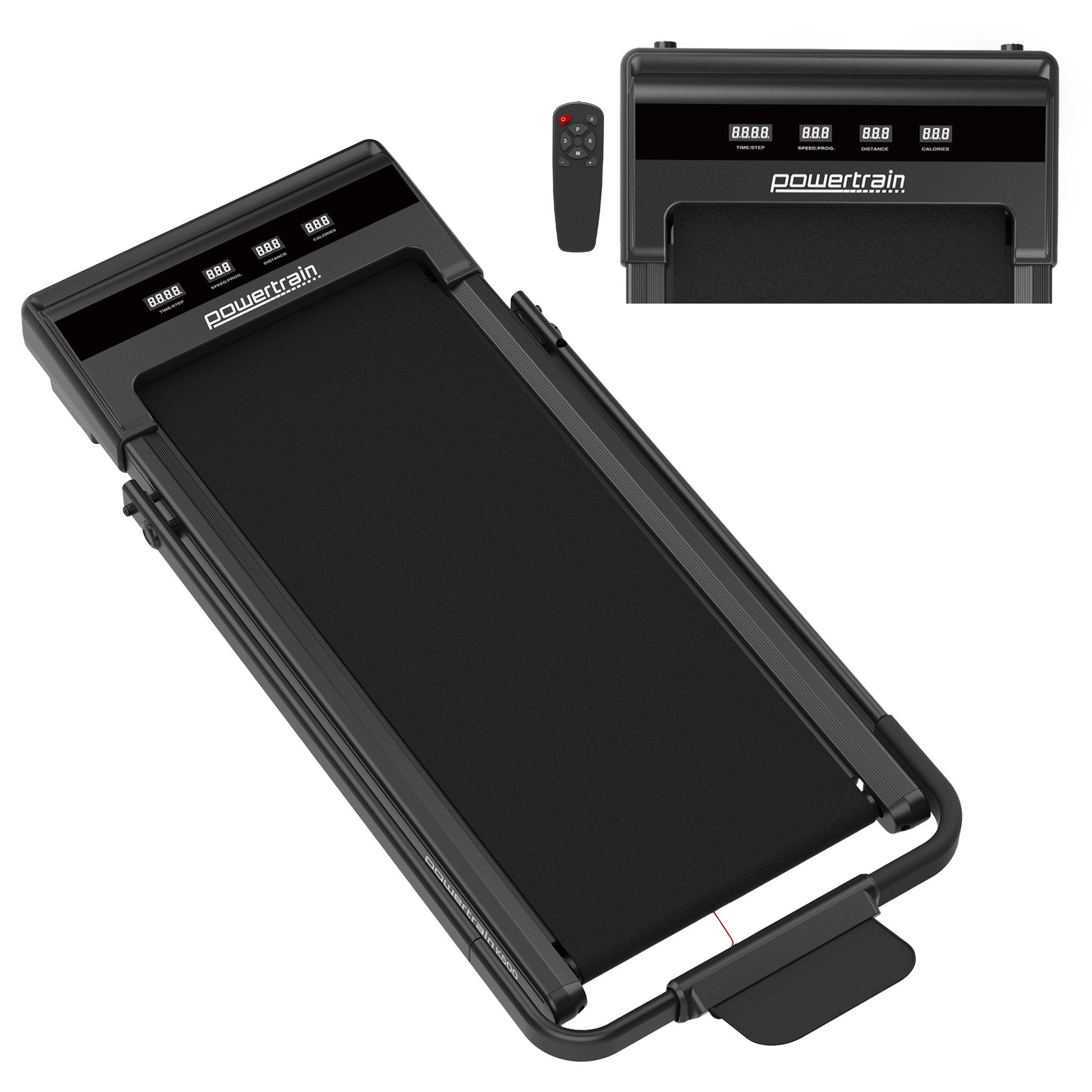 Powertrain K500 Walking Pad Treadmill 2 in 1 Foldable Walking & Running Machine w/2.5HP Motor Dual LED Displays 2 Level