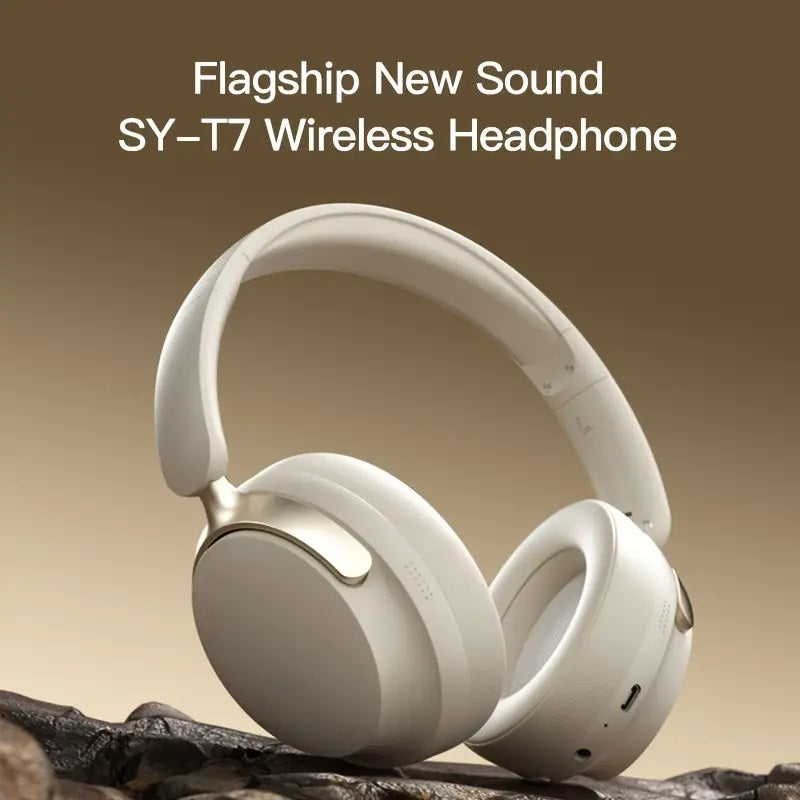 JR SY-T7 Bluetooth 5.4 Over-Ear Headset Wireless Headphones with Noise Cancelling Mic (Black)