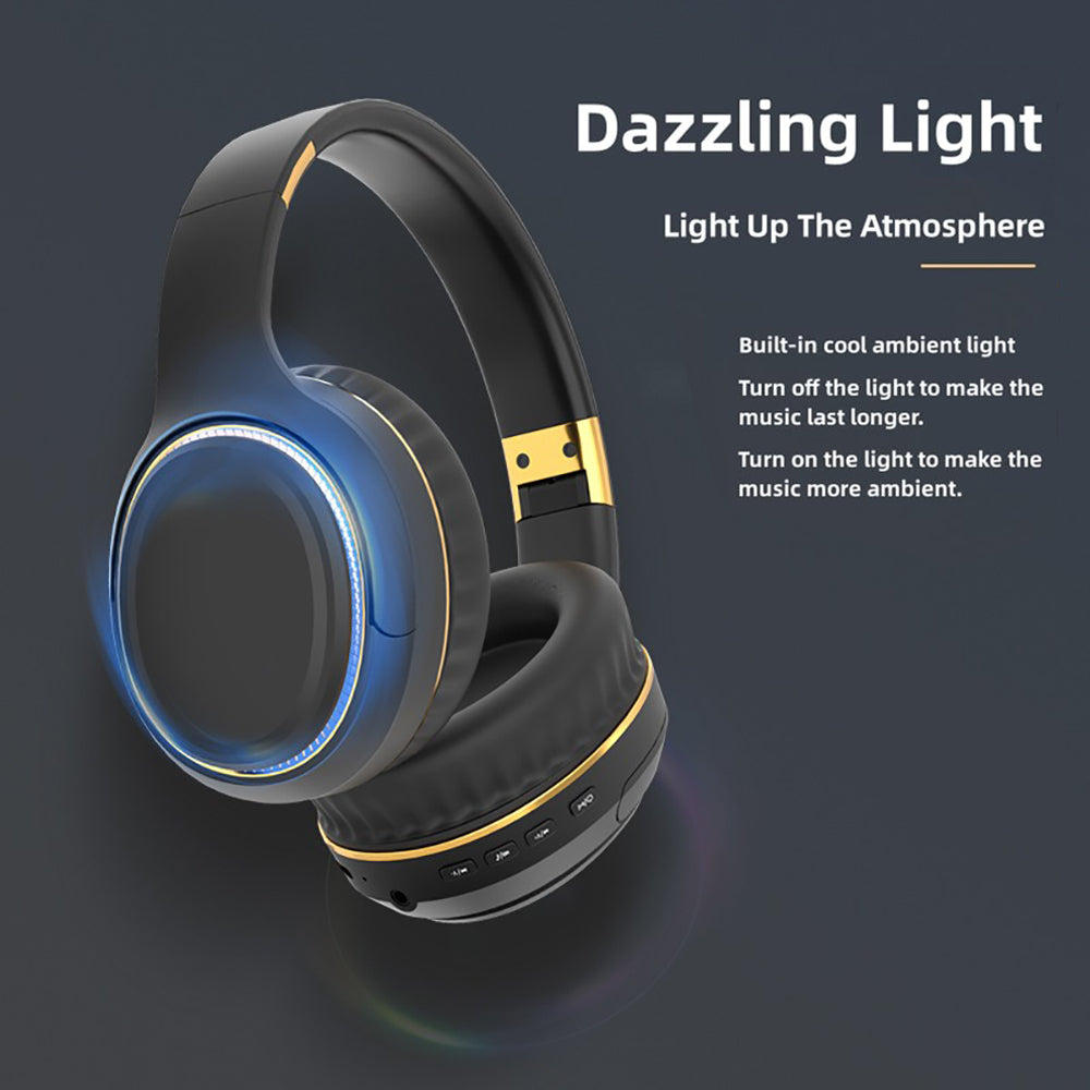 JR H6 Foldable Bluetooth 5.3 Wireless Headphone Over Ear Active Noise Cancelling Deep Bass Headset (Black)