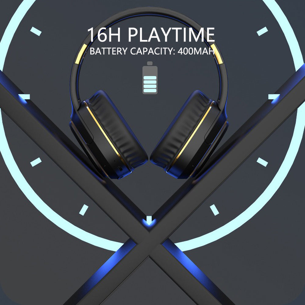 JR H6 Foldable Bluetooth 5.3 Wireless Headphone Over Ear Active Noise Cancelling Deep Bass Headset (Black)