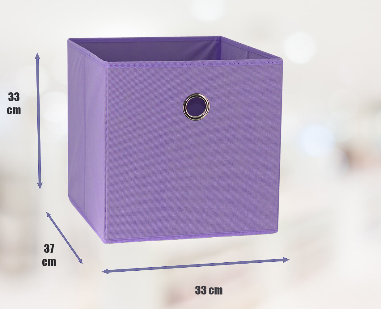 SORTI 33x33x27 CM White 6-Pack Foldable Storage Cubes - Fabric Bookcase Organizers for Toys and More