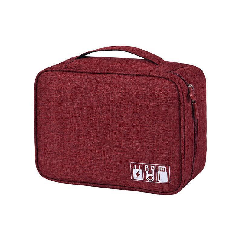 Cable Organizer Bag Charger USB Electronic Accessories Storage Travel Case - Navy